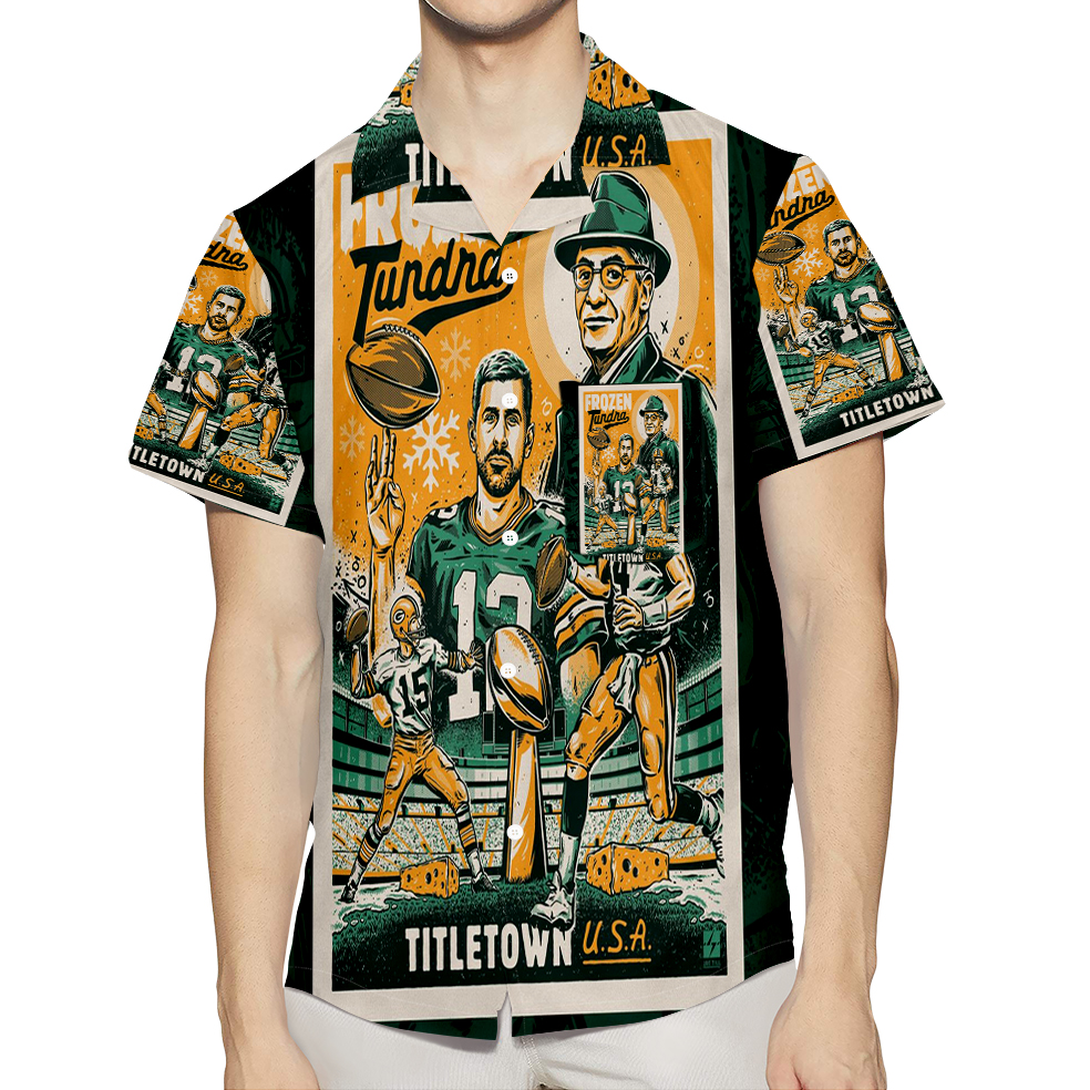 Green Bay Packers Vintage Poster 3D All Over Print Summer Beach Hawaiian Shirt With Pocket