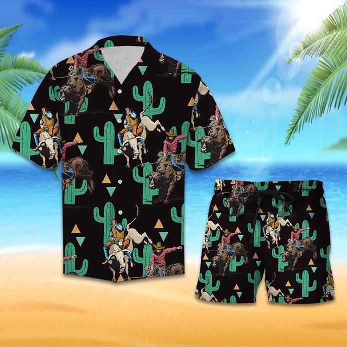 Cowboy Cactus Hawaiian Shirt Set | Unisex | Hs1031