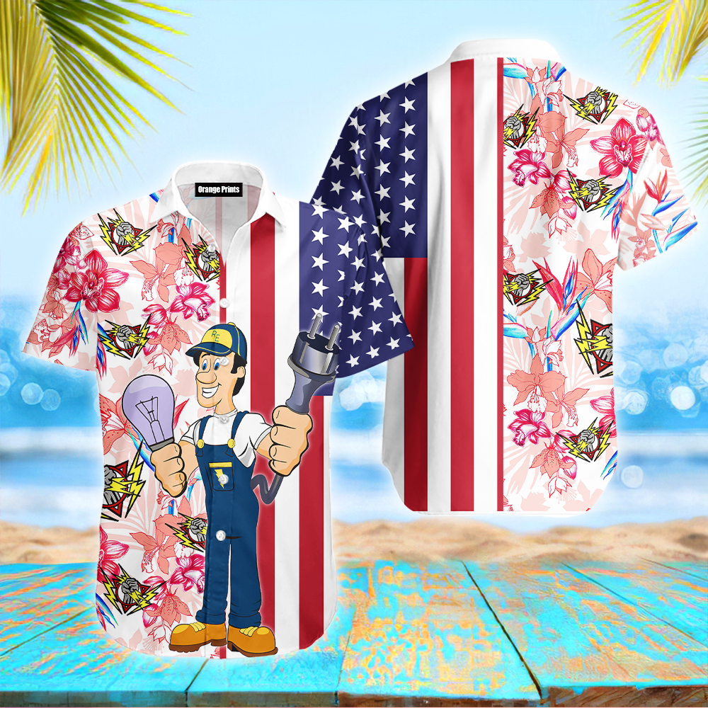 Tropical Electrician Flag Hawaiian Shirt – For Men And Women