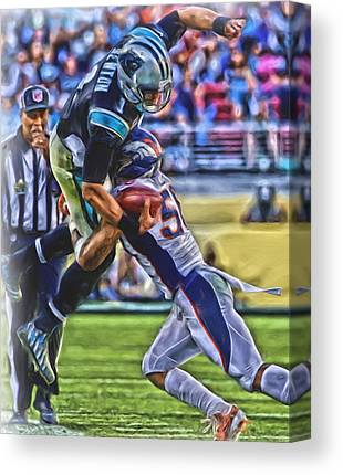 Denver Broncos Oil Art 1 Joe Hamilton Canvas Print