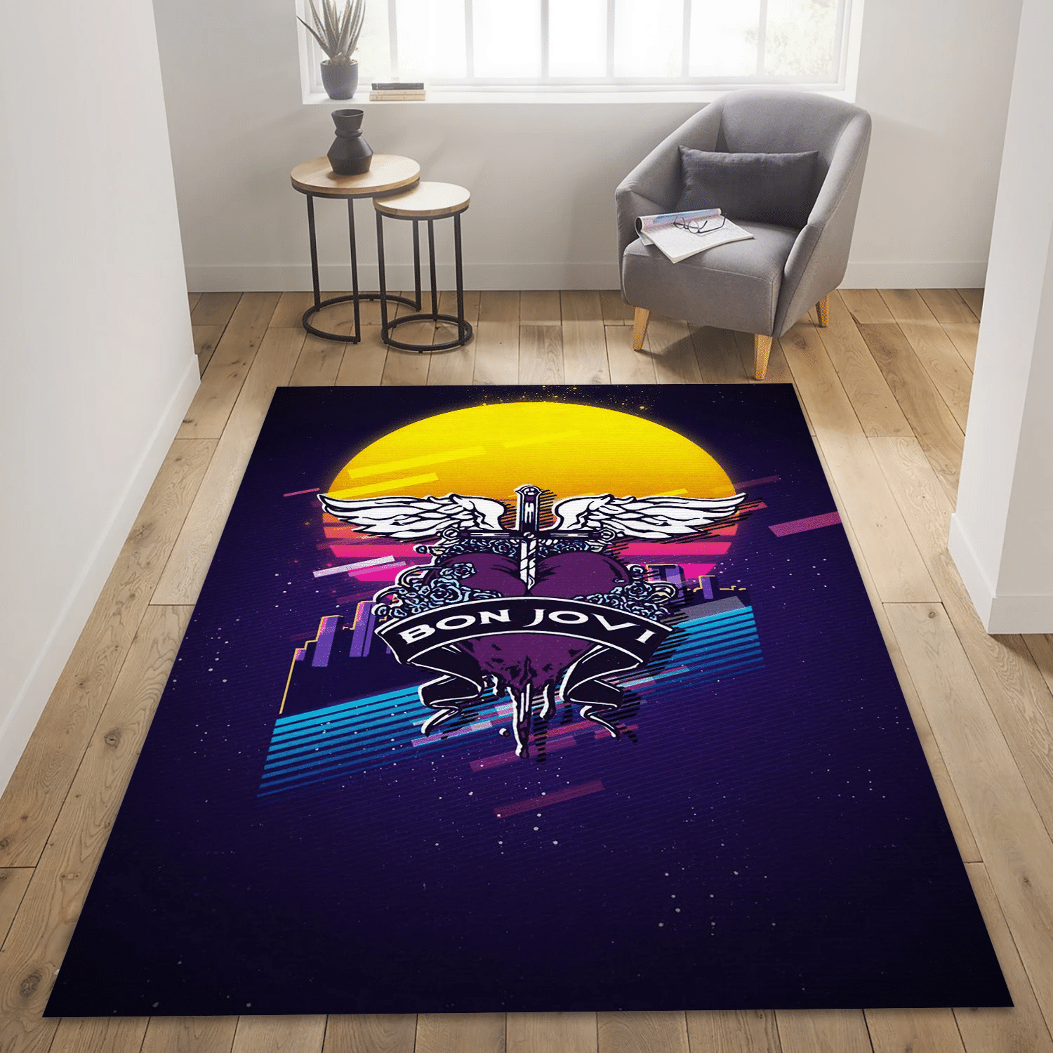 Bon Jovi Logo Music Area Rug For Christmas, Living Room  Rug – Floor Decor