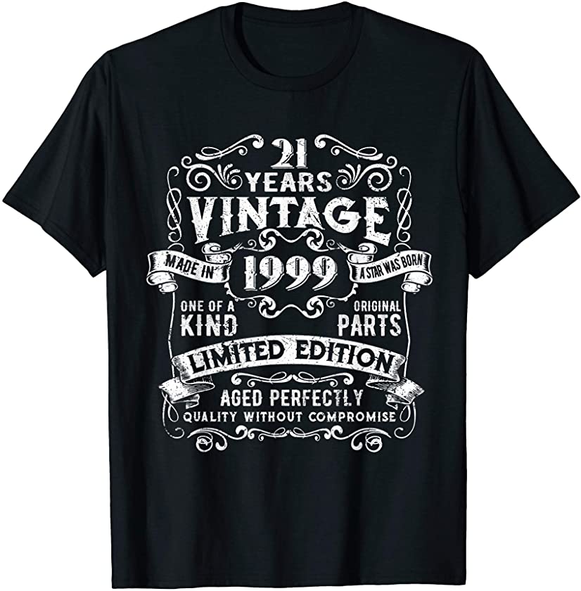 Vintage Made in 1999 21st Bithday GIft 21 Years Old Birthday T-Shirt