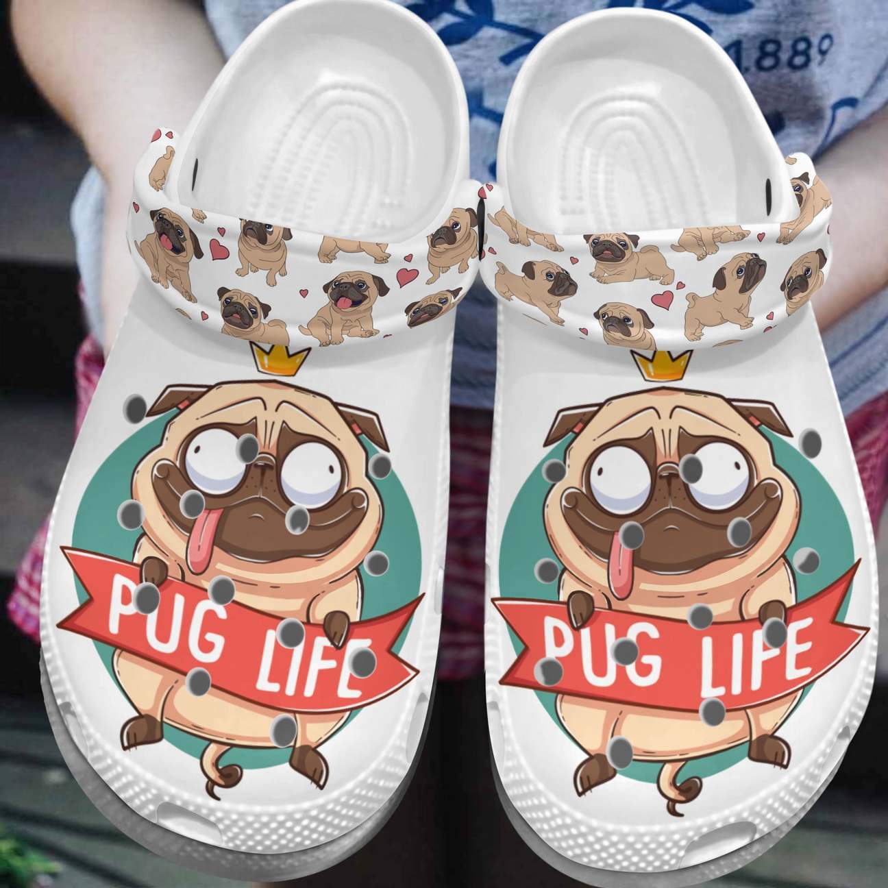 Pug Personalized Clog, Custom Name, Text, Color, Number Fashion Style For Women, Men, Kid, Print 3D Pug Life