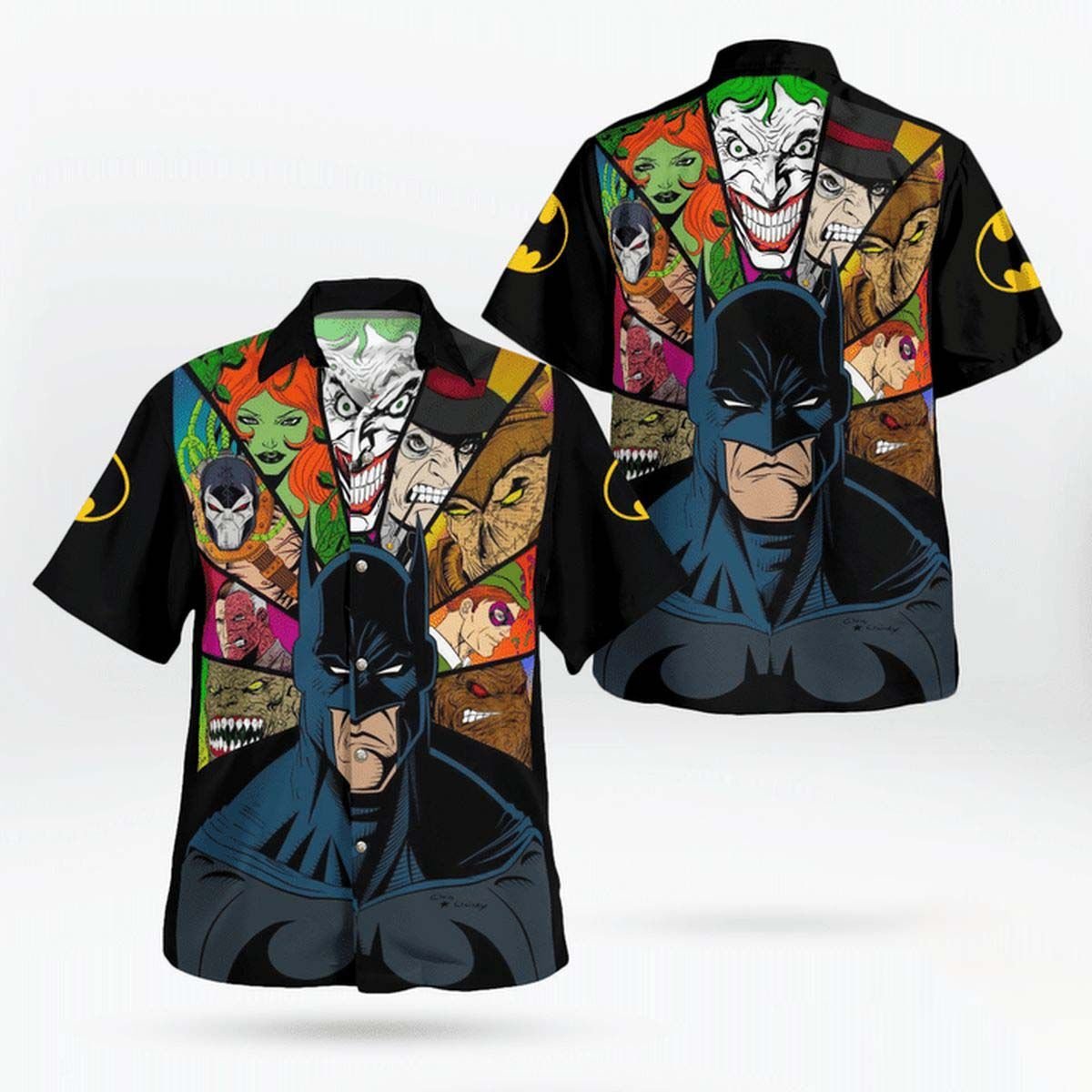 Batman Animated Colorful For Man And Woman Print Short Sleeve Hawaii Shirt Ha80111