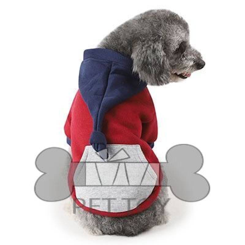 Dog Clothes Winter Pet Costume Fashion Long Tail Cap Puppy Dog Hoodies Sweater Warm Fleece Apparel for Doggie Cats Red