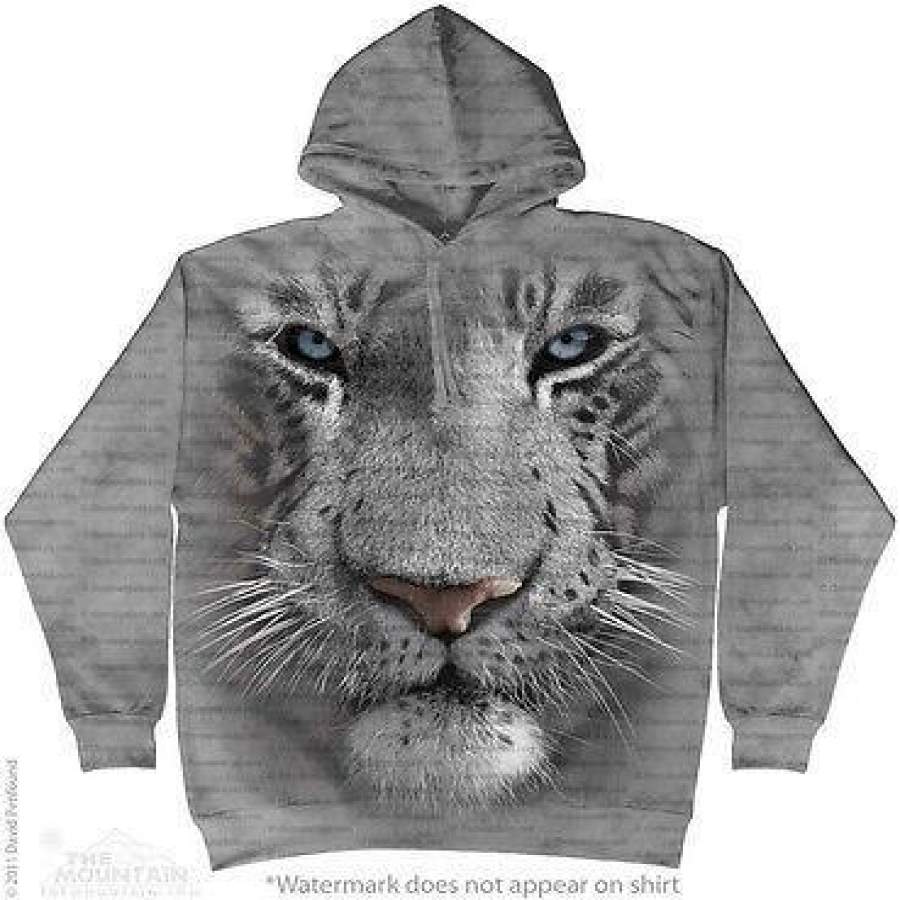 White Tiger Face Sweatshirt Hoodie