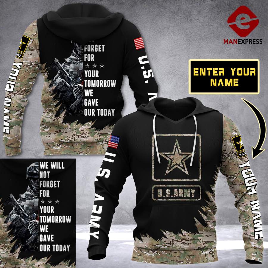 VH CUSTOMIZE USA ARMY 1212 3D PRINT HOODIE