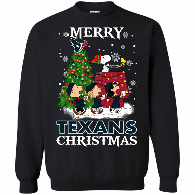 Merry Houston Texans Christmas Snoopy Ugly Sweater Style Shirts