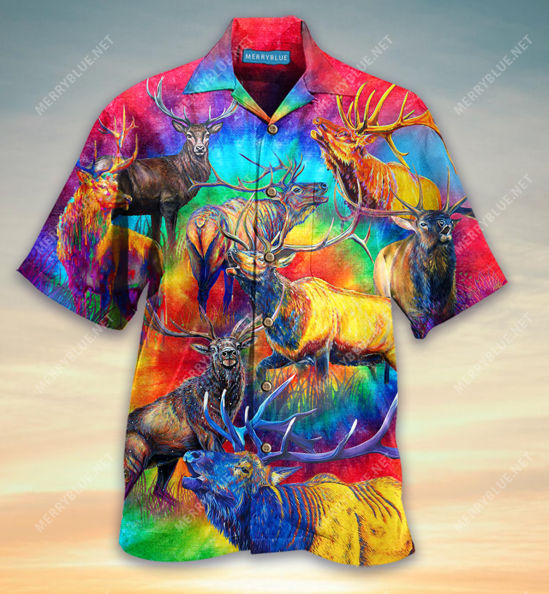 Colorful Elk Unisex Hawaii Shirt Ha95447