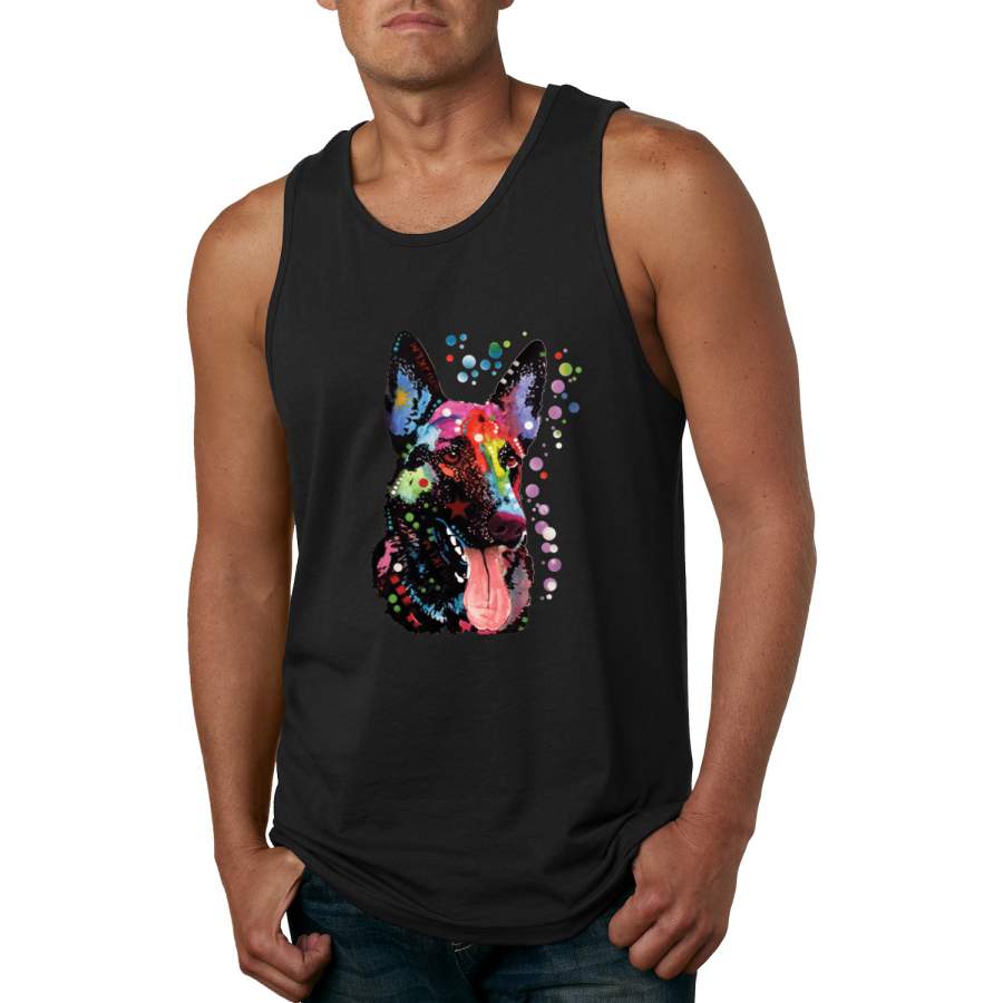 Colorful German Shepard Animal Lover Graphic Tank Top