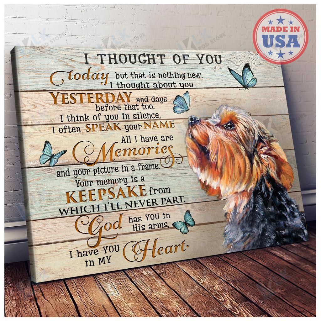 YORKSHIRE TERRIER – CANVAS I Thought Of you [ID3-T] | Framed, Best Gift, Pet Lover, Housewarming, Wall Art Print, Home Decor