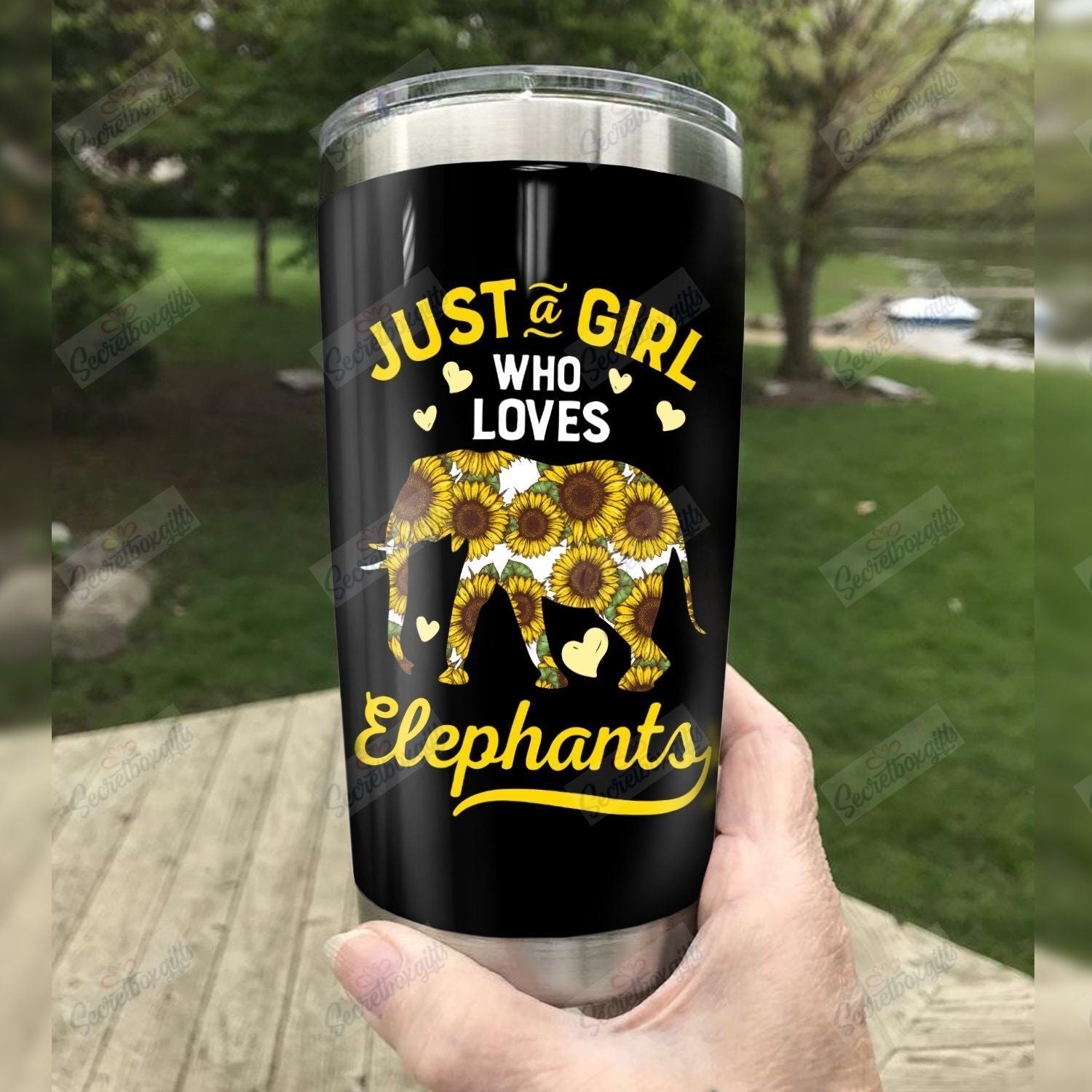 Personalized Elephant Th1610728Cl Stainless Steel Tumbler Customize Name, Text, Number