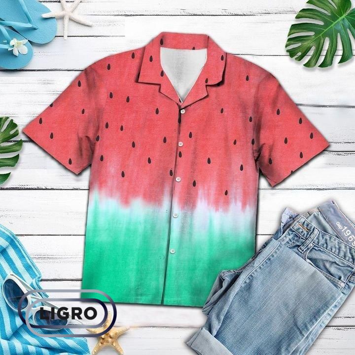 Watermelon Hawaiian Shirt  Unisex  Full Size  Adult  Colorful  Hw1466