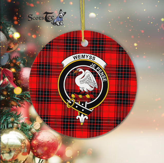 Wemyss Scottish Clan Plaid Ornament Gift. Christmas Tree Ornament Wemyss Clan Tartan Ornament Great Christmas Ornaments Gift