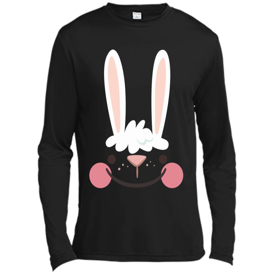 Classic Easter Bunny Face Happy Easter T Shirt for Kids Long Sleeve Moisture Absorbing Shirt