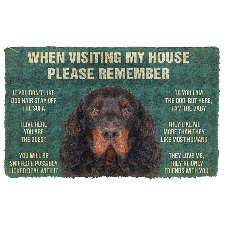 Waybackapparel Please Remember Gordon Setter Dogs House Rules 3D Doormat