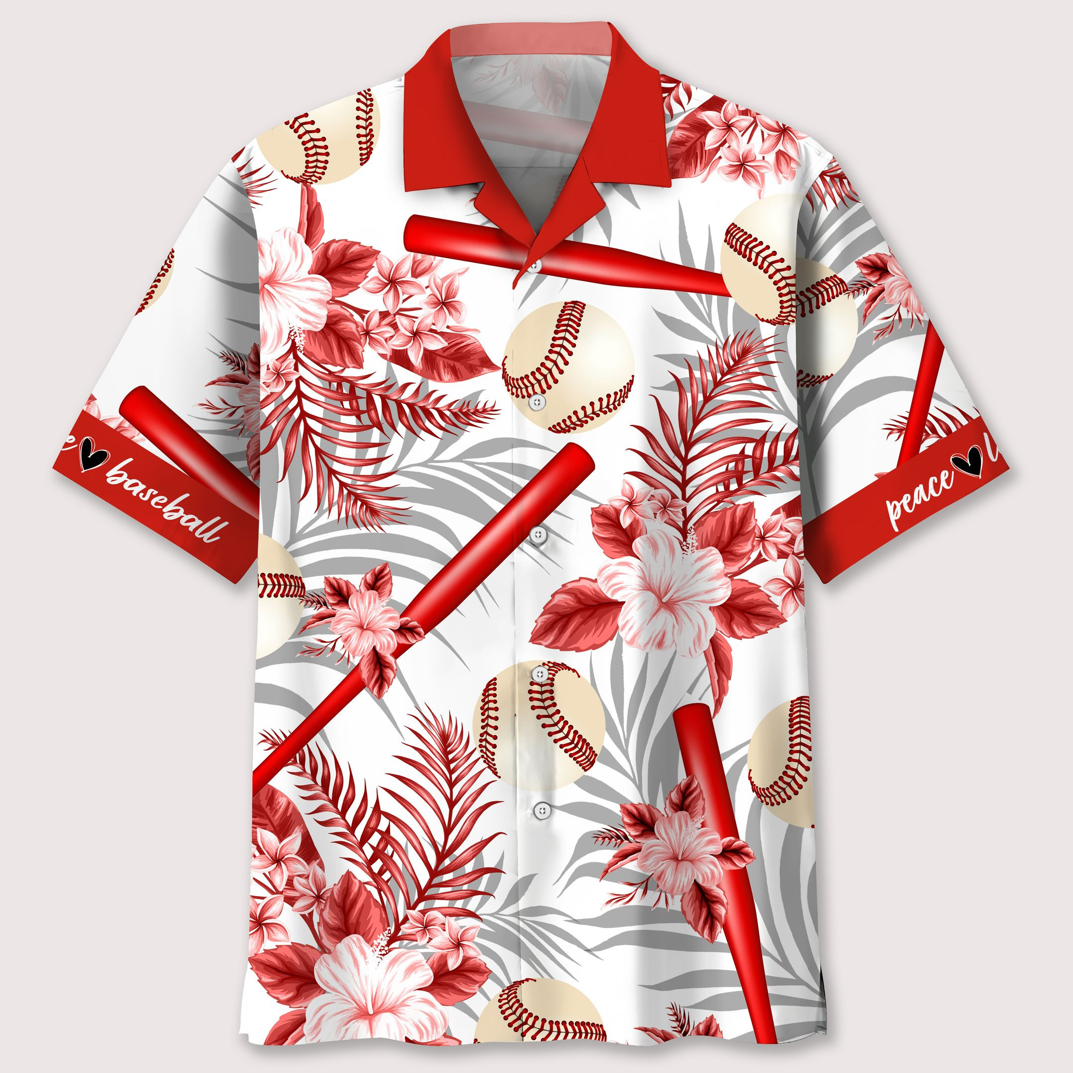 Baseball Red Hawaiian Shirt Ha69292