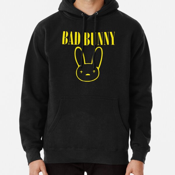 Bad Bunny Merch Bad Bunny Nirvana Pullover Hoodie