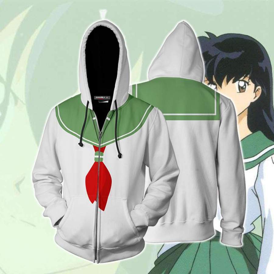 Inuyasha Kagome Higurashi Cosplay Zip Up Hoodie Jacket – Tmerch Store