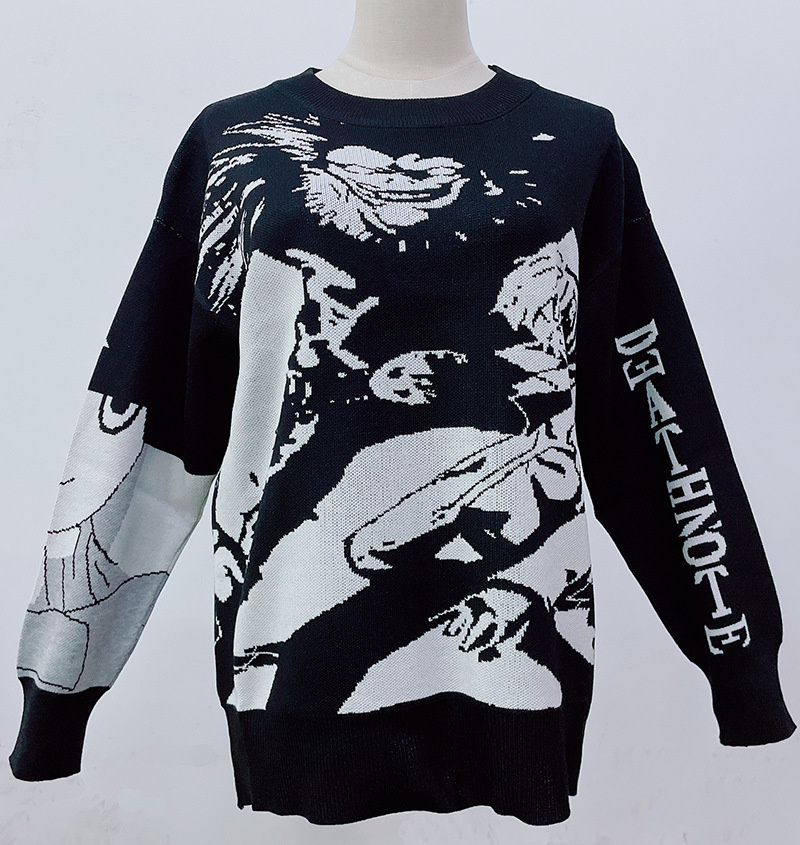 Anime Death Notes Misa Amane Sweater Knit T shirt Cosplay Costumes Harajuku Tube Tops Outfit Long Sleeve Loose Men Women Sweater alx