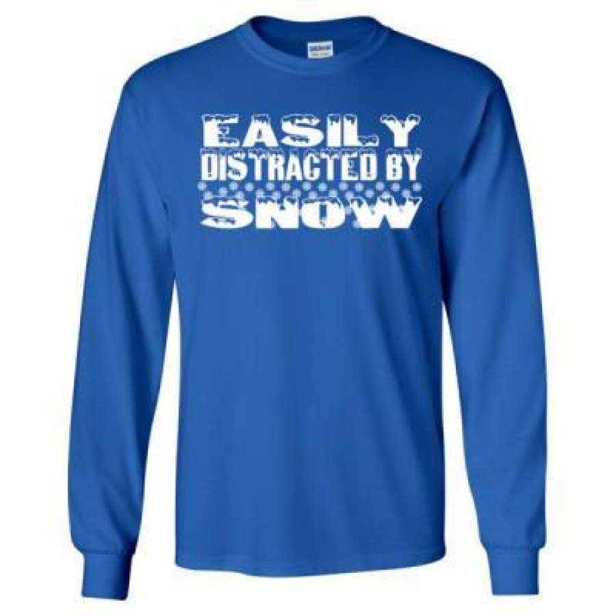 AGR Easily Distracted By Snow – Long Sleeve T-Shirt