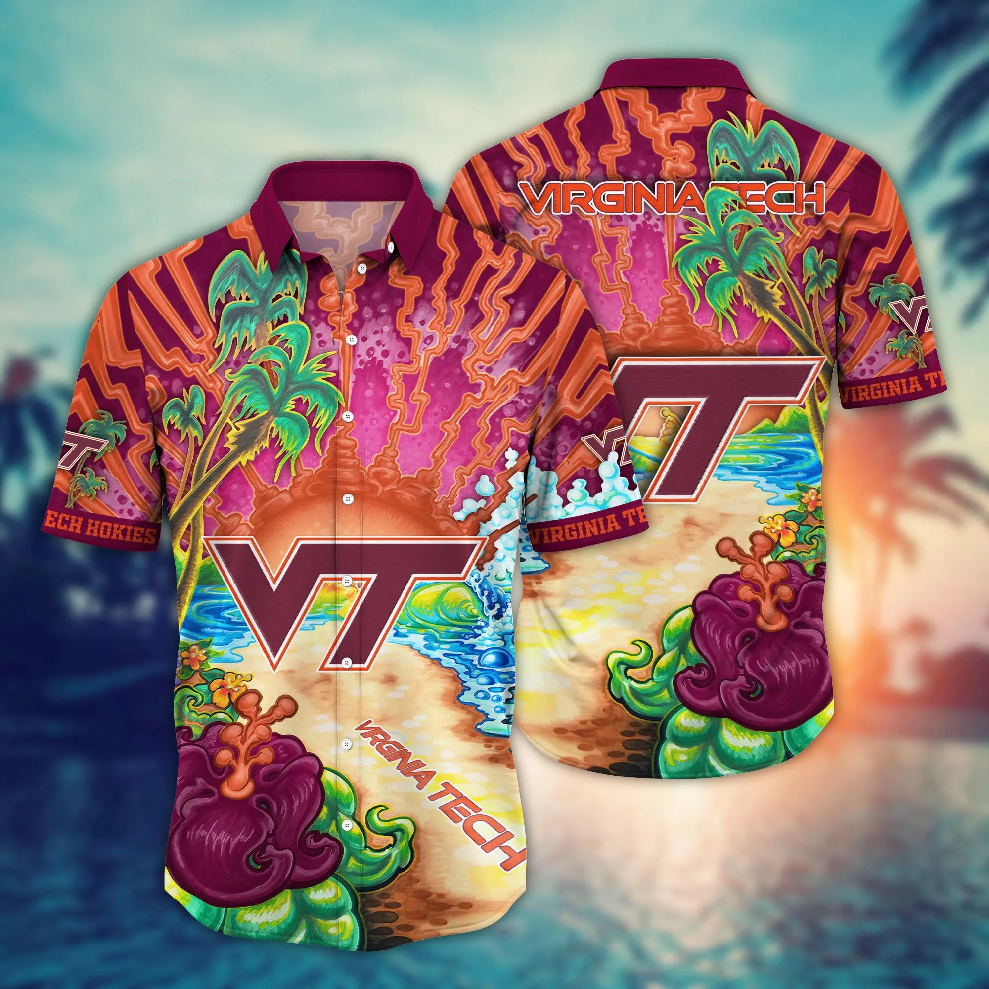 Virginia Tech Hokies NCCA Hawaiian Shirt Popsiclestime Aloha Shirt