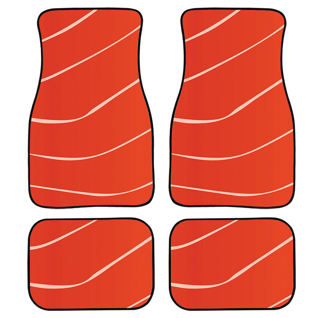 Salmon Texture Print Front And Back Car Floor Mats, Front Car Mat