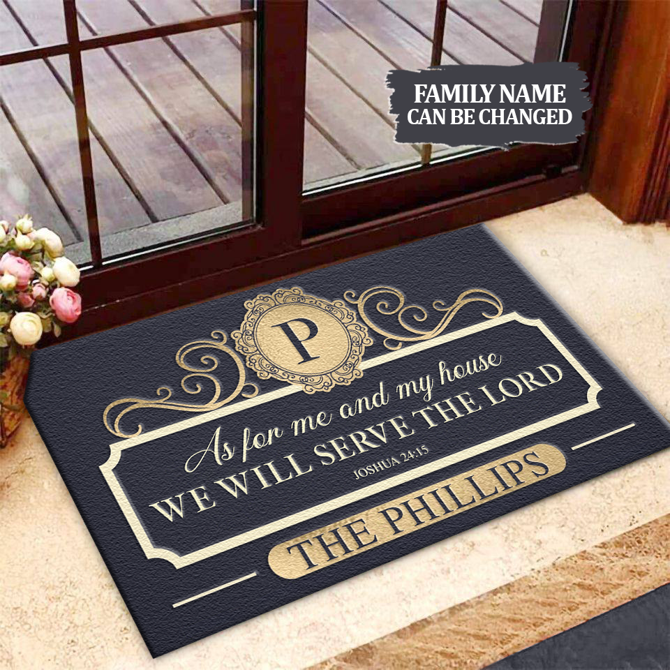 Tmarc Tee Tmarctee Personalized Elegant Family Home Serve The Lord  Doormat 23112101.Cxt