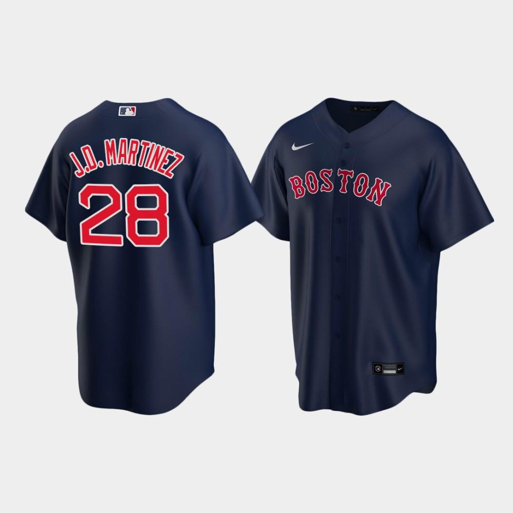 Youth Boston Red Sox 28 J.D. Martinez Alternate Navy Jersey