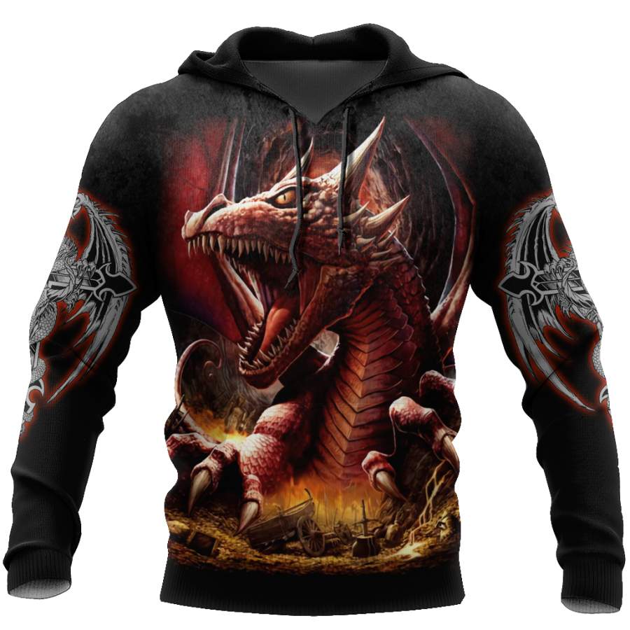 3D Armor Tattoo and Dungeon Dragon Hoodie HAC140101