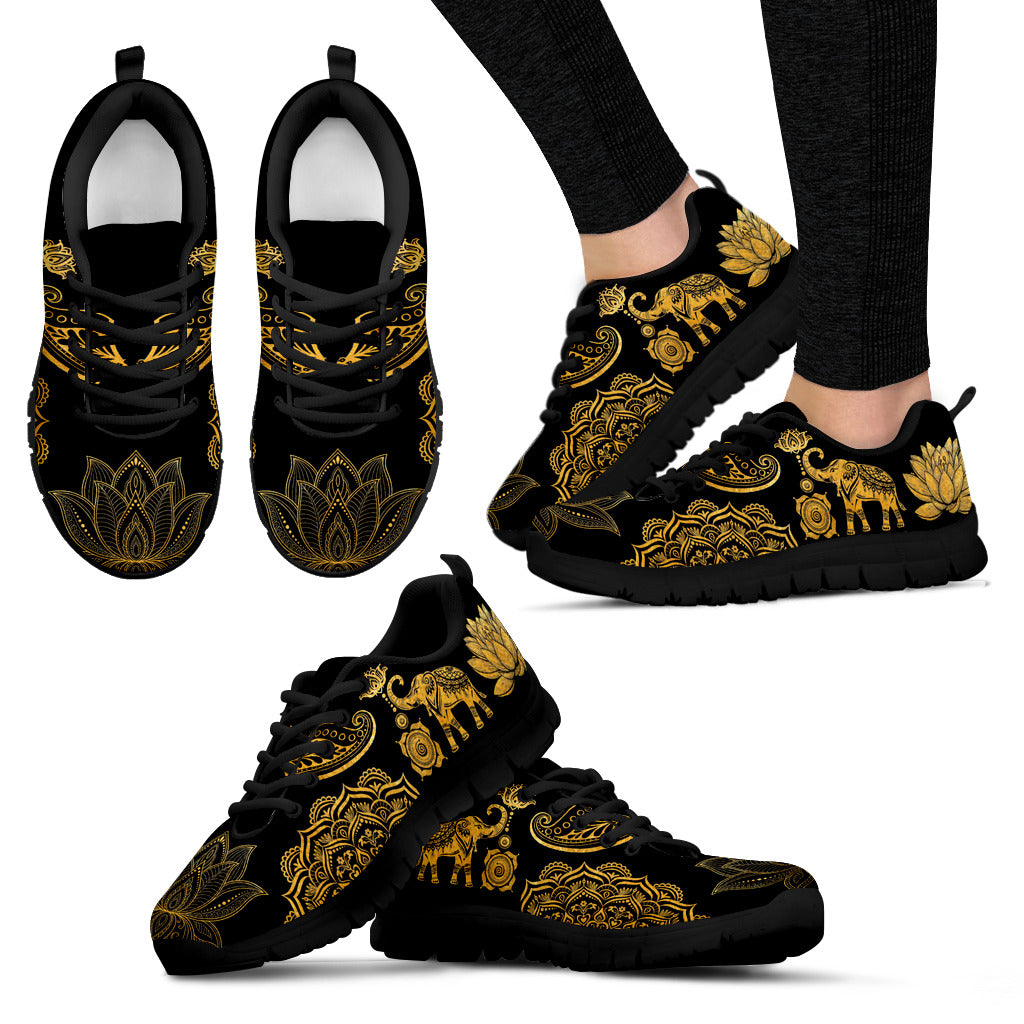 Golden Lotus Elephant Sneakers