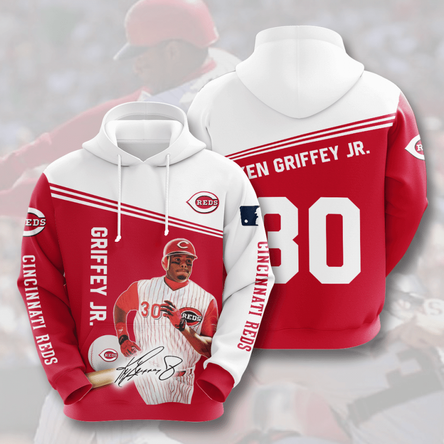 Cincinnati Reds Ken Griffey Jr Hoodie 3D Zipper Hoodie For Men For Women All Over Printed Hoodie 3D Zipper Hoodie