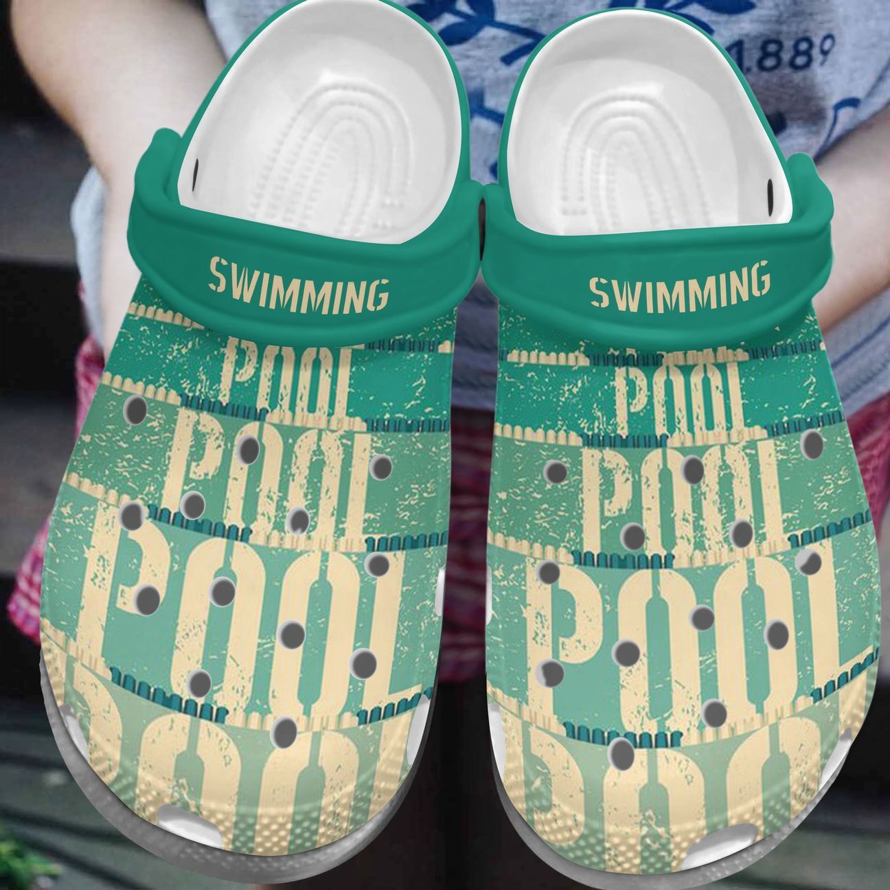 Swimming Personalized Clog, Custom Name, Text, Color, Number Fashion Style For Women, Men, Kid, Print 3D Pool