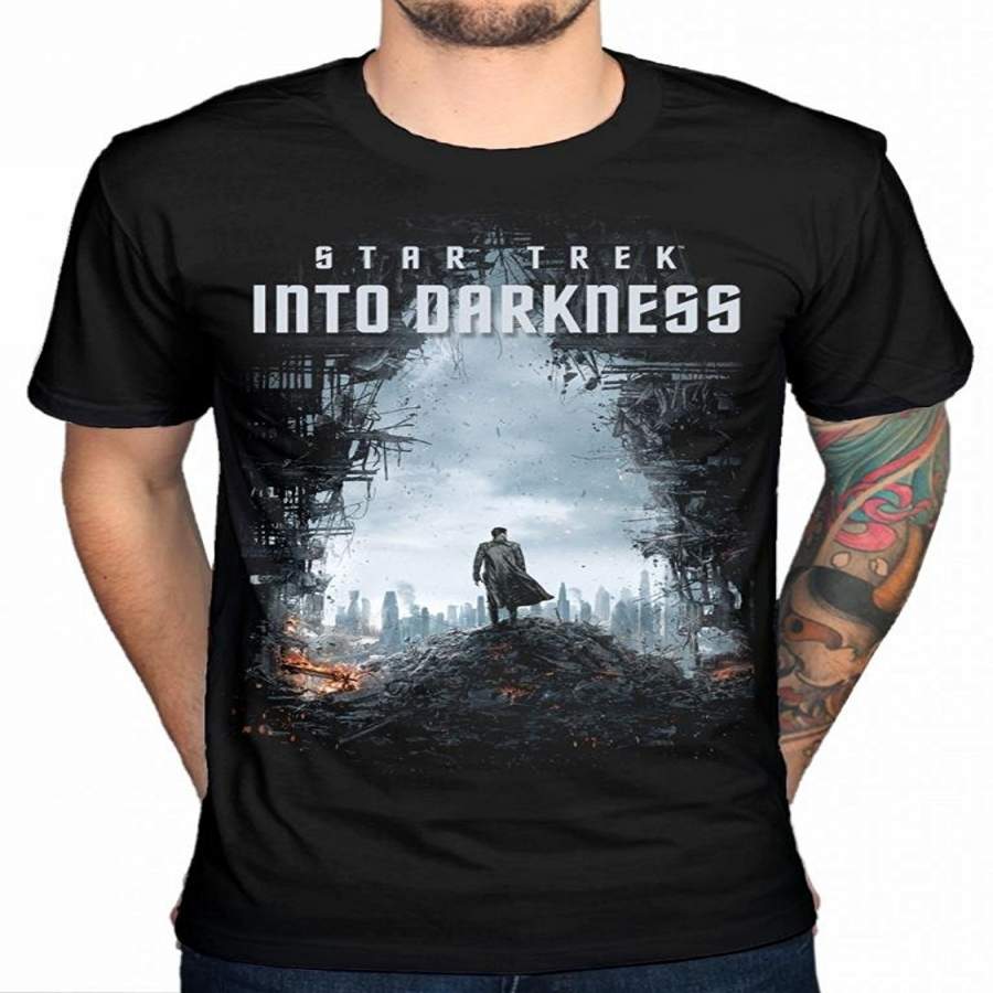 Fashion Mens Star Trek Into Darkness Poster Cotton T-Shirt Men’s Fitness T-shirt