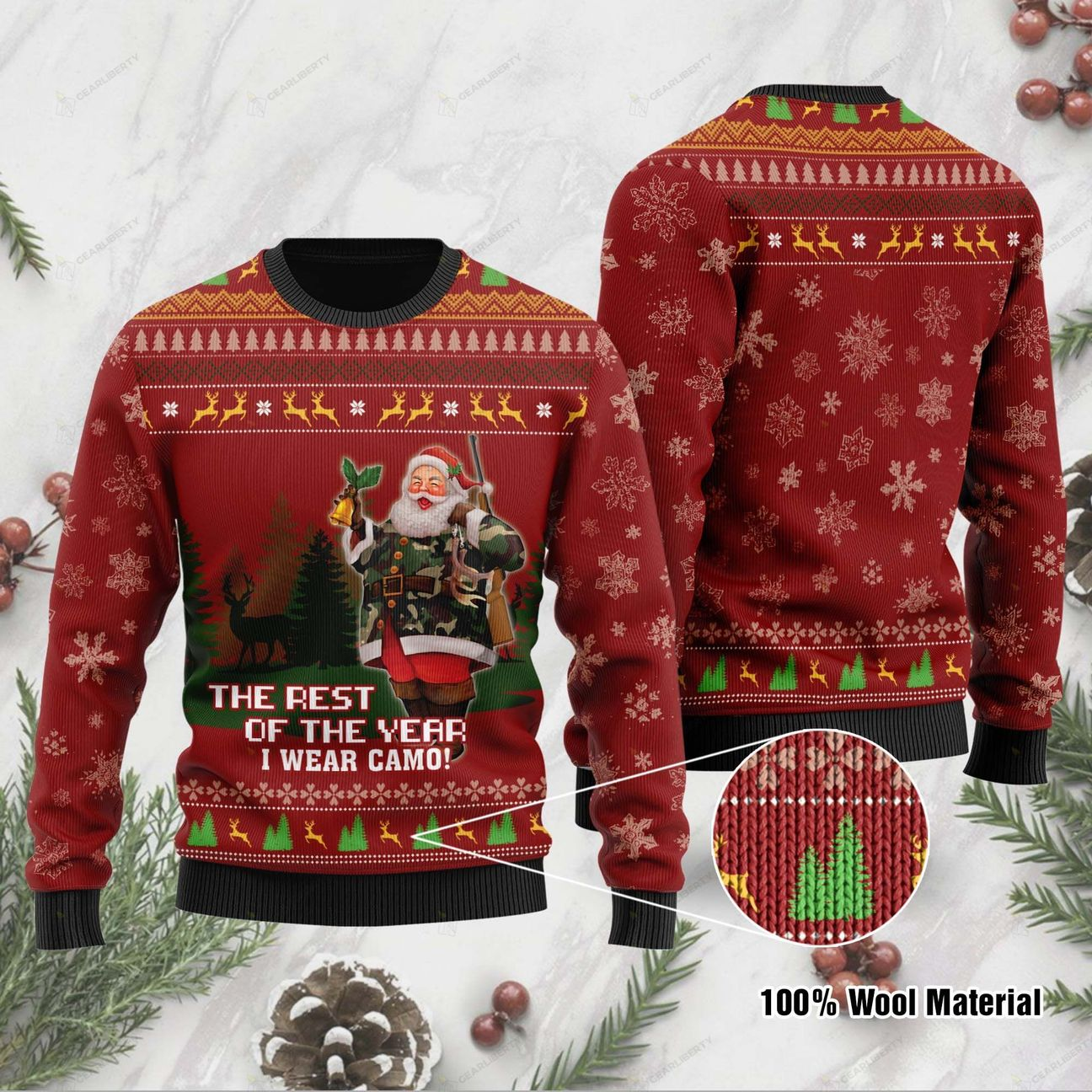 The Rest Of The Year I Wear Camo Christmas Ugly Sweater | Unisex | Full Size | Adult | Colorful | US1257