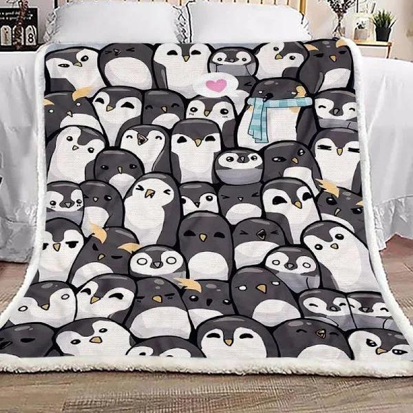 Full Of Penguin Fleece Blanket – Quilt Blanket