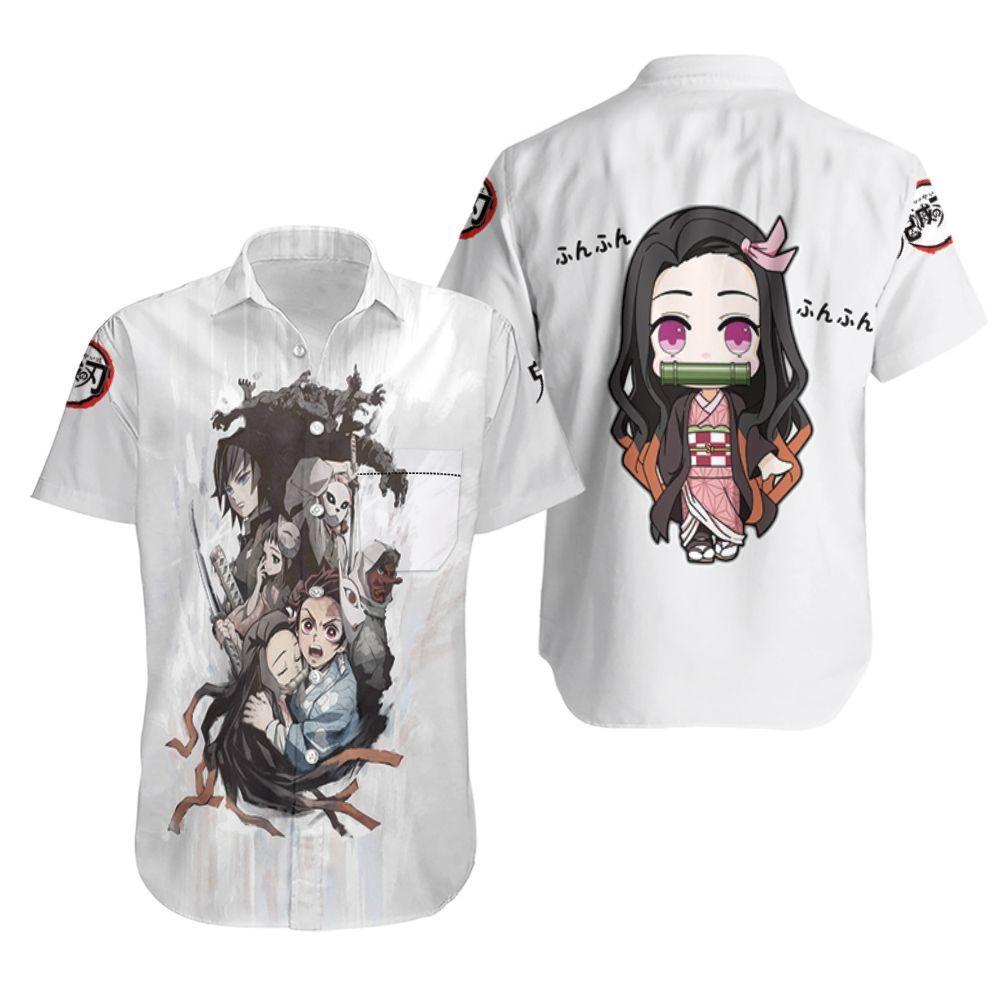 Beach Shirt Kimetsu No Yaiba Anime Nezuko Hawaiian Shirt