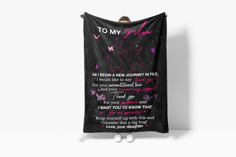 To My Mother Thank You For All Your Guidance Fleece Blanket Gift For Family,Birthday,Mother,Butterflies Lover Gift Home Decor Bedding Couch Sofa Soft And Comfy Cozy