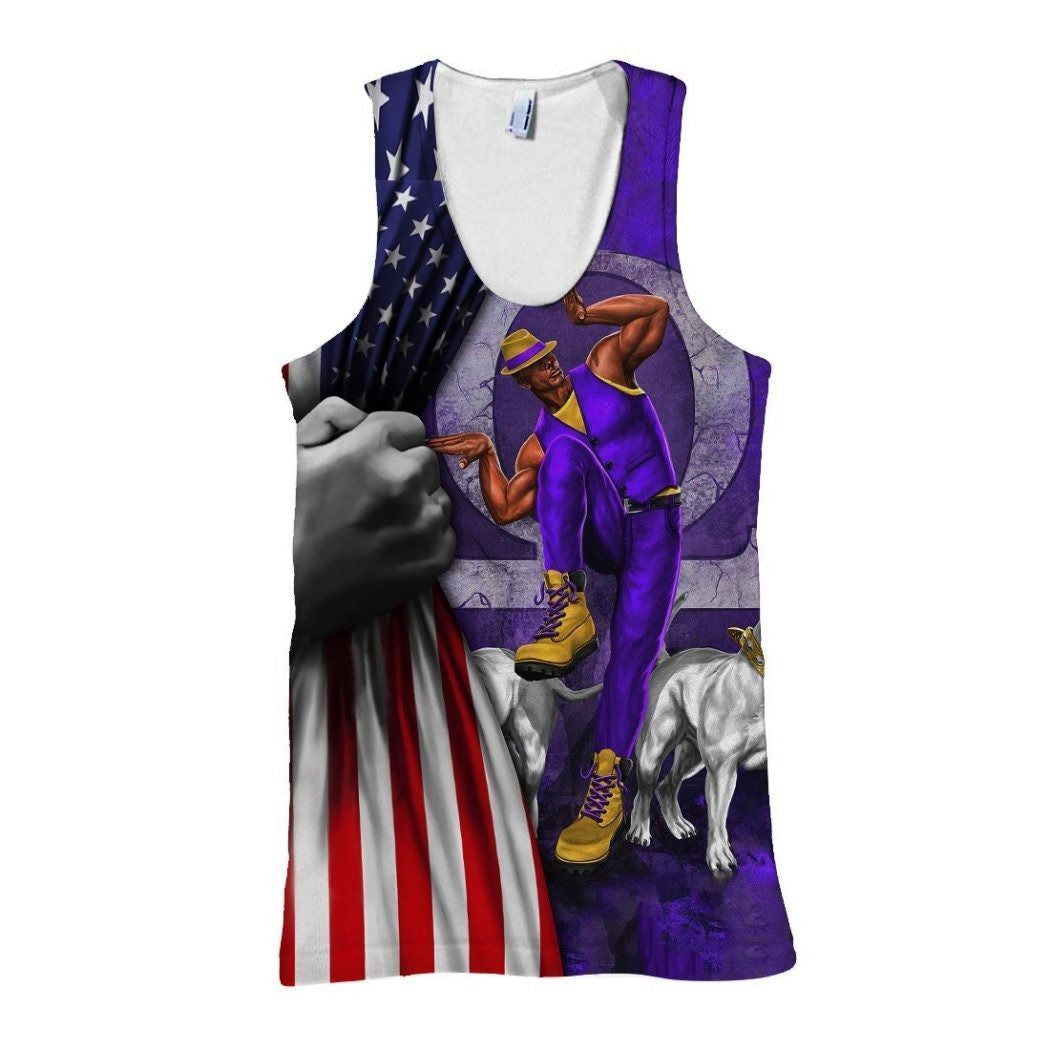 Wonderprint Tank Top  Flag Ques Men Bulldog Omega Psi Phi Tank Top