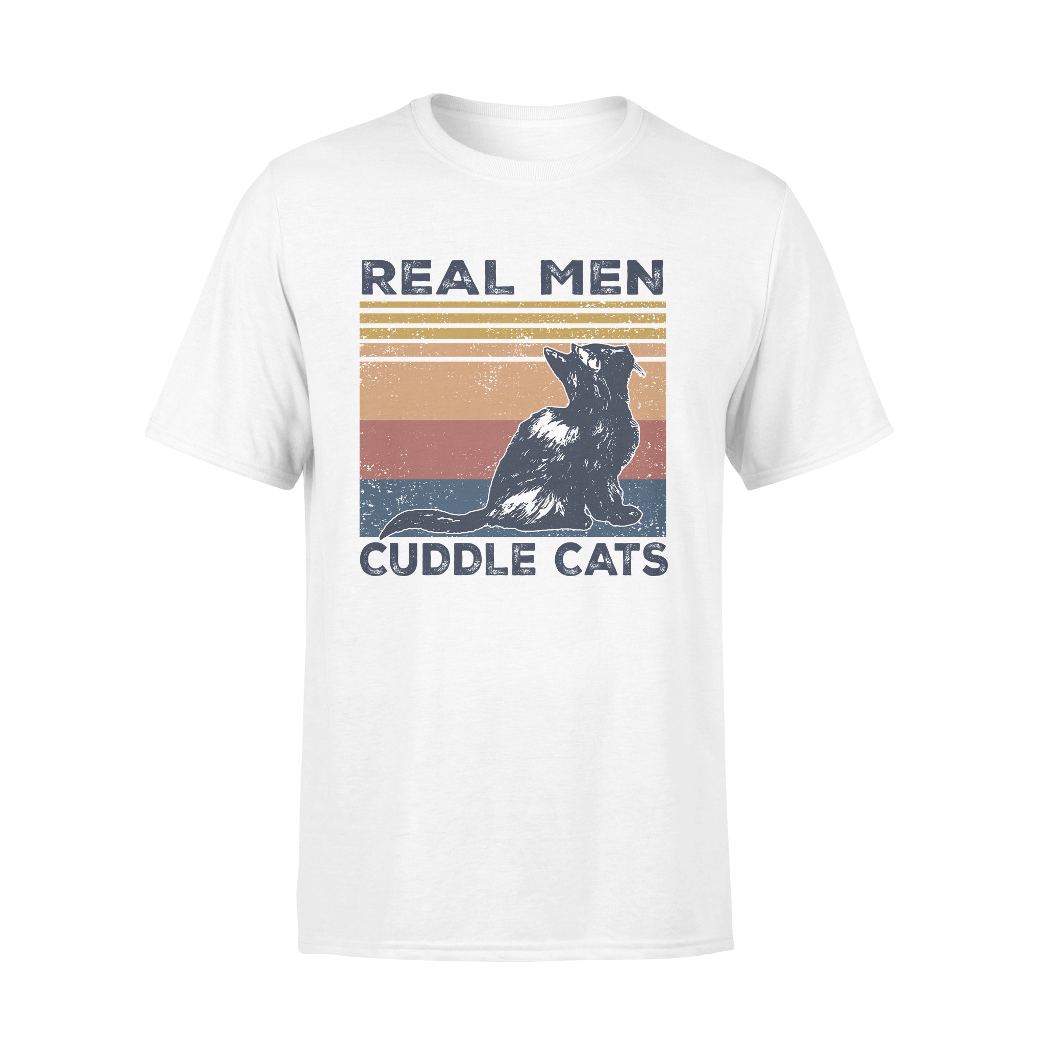 Real Men Cuddle Cats Black Cat – Premium T-shirt