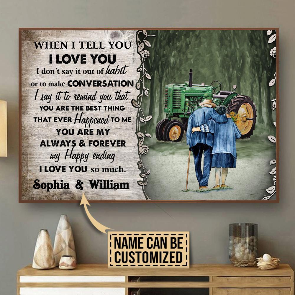 Aeticon Gifts Personalized Tractor When I Tell You Canvas Mom Dad Gift Home Decor