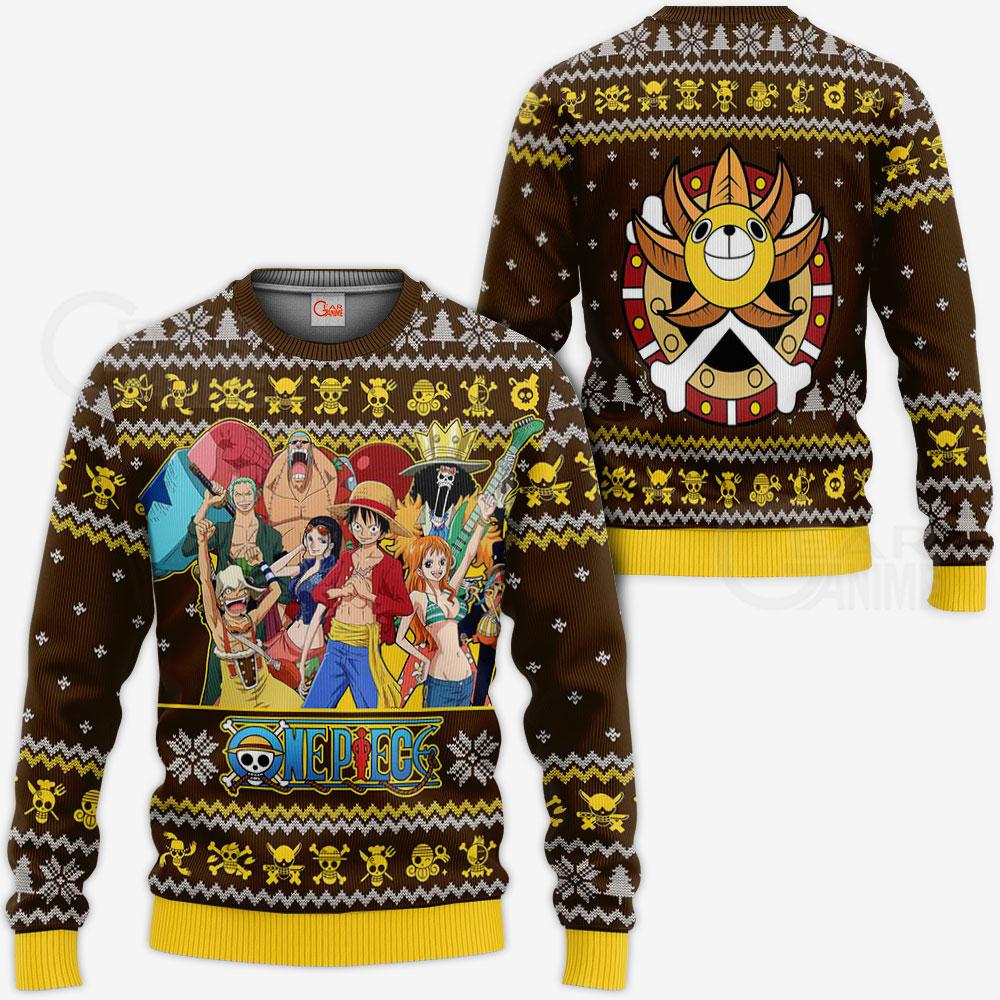 Straw Hat Pirates Ugly Christmas Sweater One Piece Anime Xmas Gift VA10