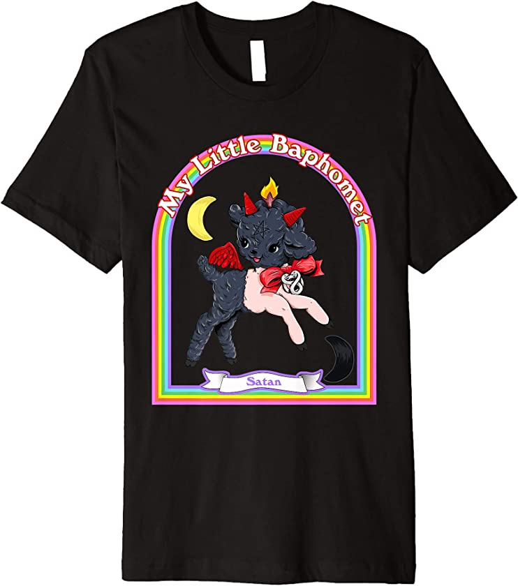 Baphomet Cute Satan Kawaii Retro Vintage Satanic Atheist Premium T-Shirt