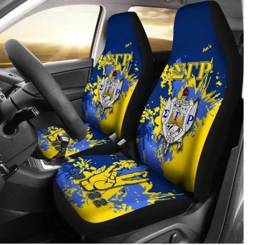 Sigma Gamma Rho Since 1922 Emblem Splatter Style Car Seat Cover