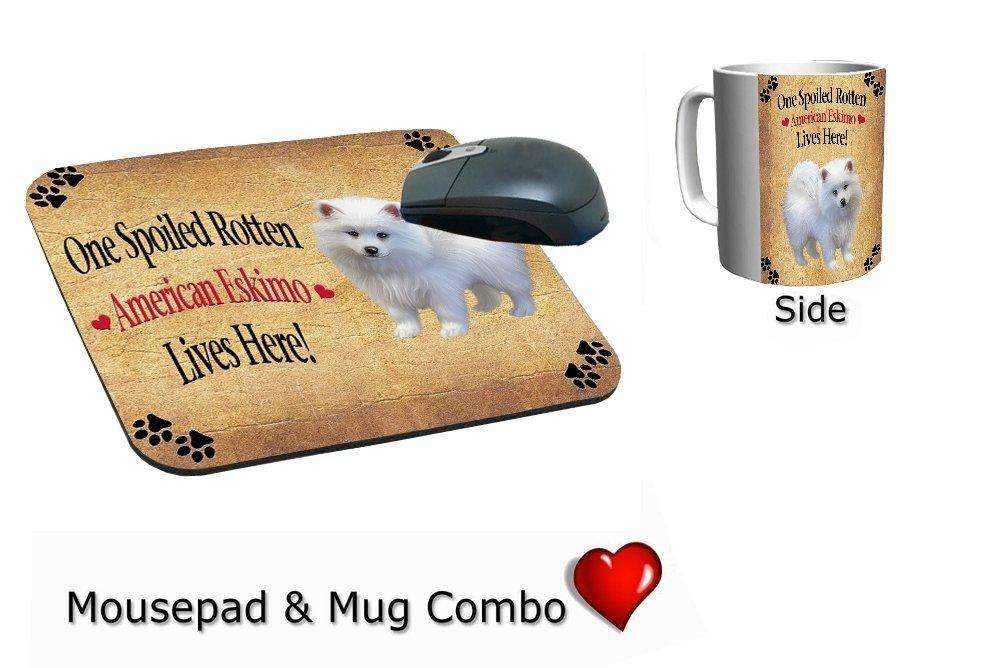 American Eskimo Puppy Spoiled Rotten Dog Mug & Mousepad Combo Gift Set