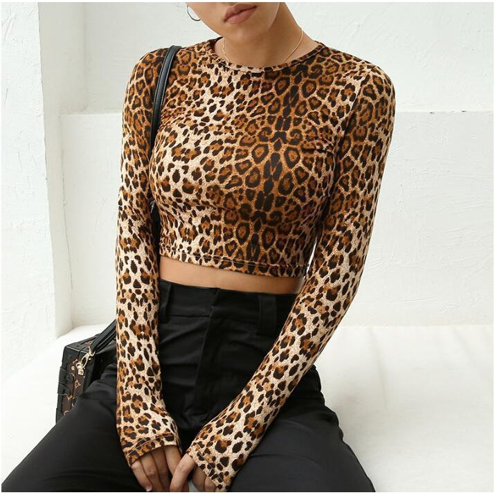 “Leopard” Cropped Long Sleeve