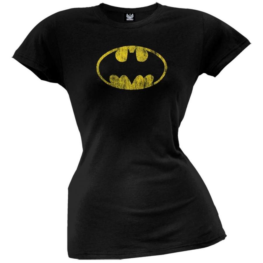 Batman – Distressed Logo Plus Size Juniors T-Shirt