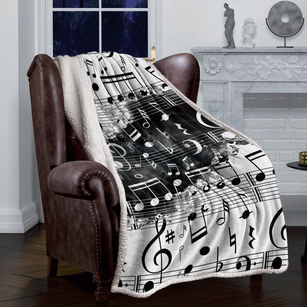 Music Notes B&W Blanket