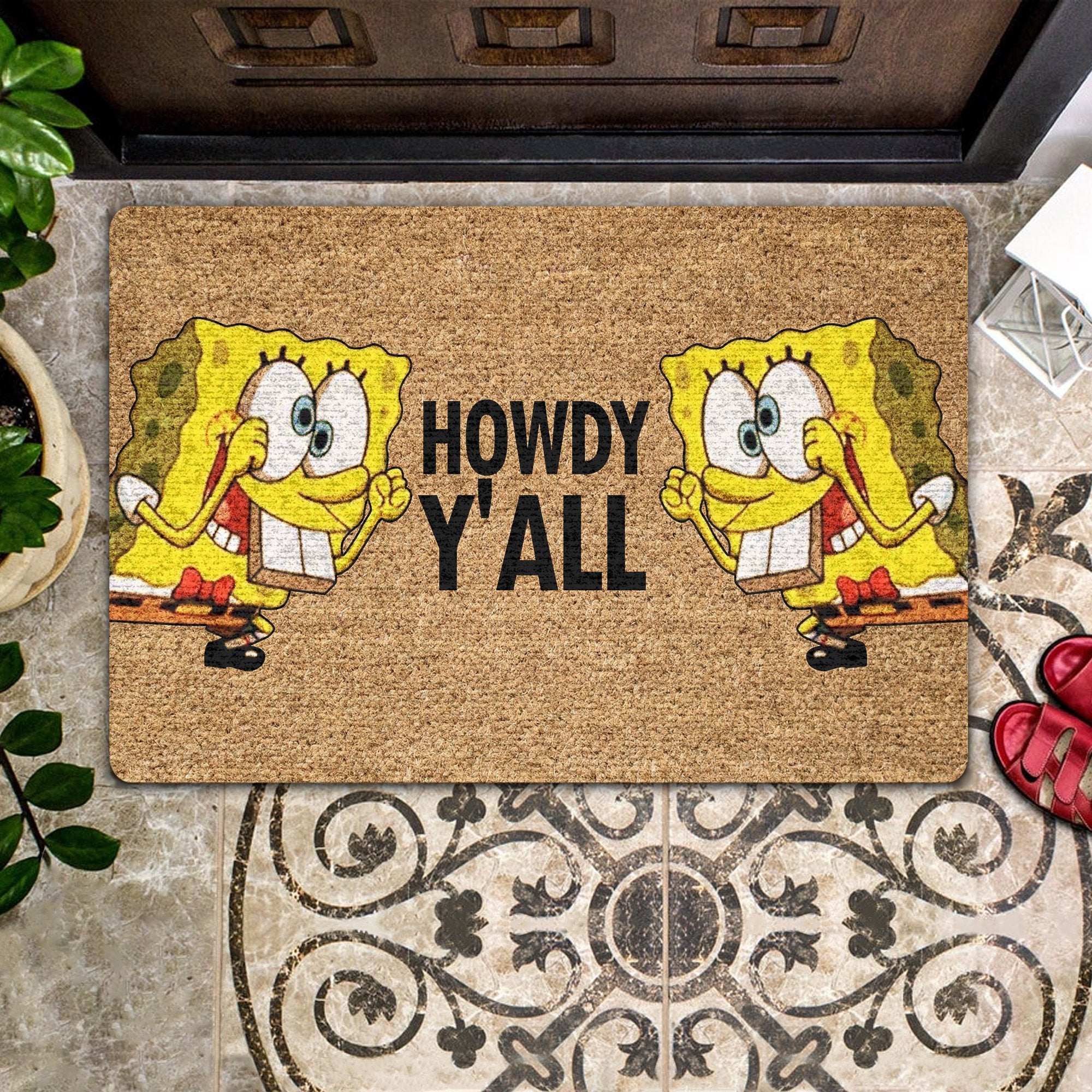 Howdy Y All Coir Pattern All Over Printing Doormat Pre2049