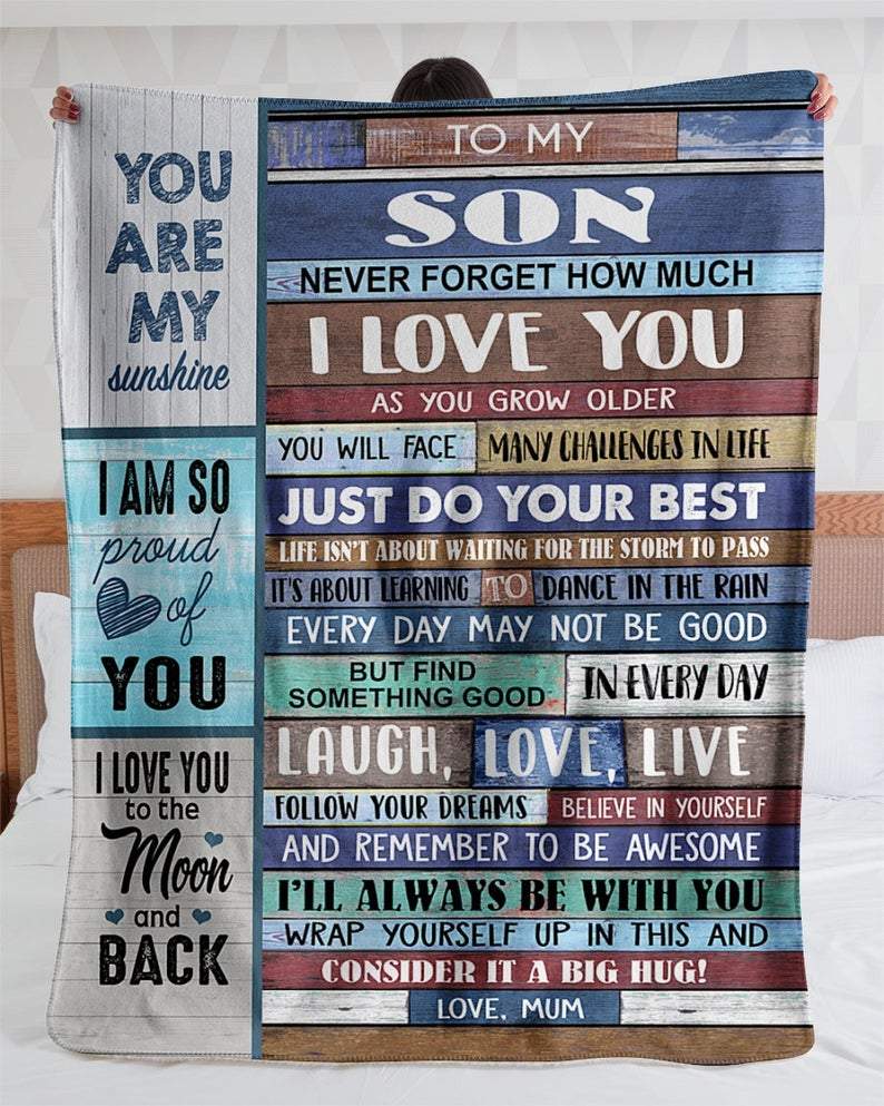 Apayprints – To My Son Love From Mom Vintage Signs Personalized 3D All Over Printed Blanket